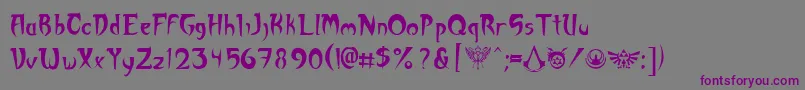Akuma Font – Purple Fonts on Gray Background