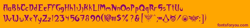 Akuma Font – Purple Fonts on Orange Background