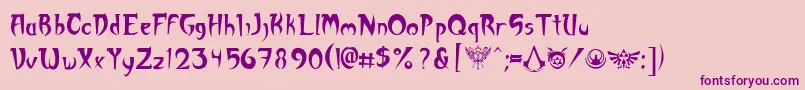 Akuma Font – Purple Fonts on Pink Background