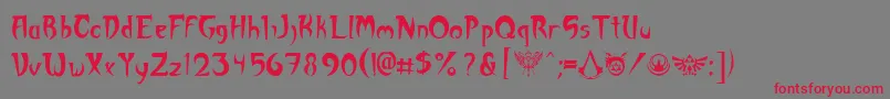 Akuma Font – Red Fonts on Gray Background