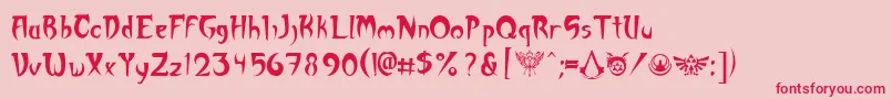 Akuma Font – Red Fonts on Pink Background