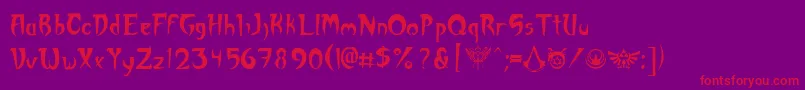fuente Akuma – Fuentes Rojas Sobre Fondo Morado