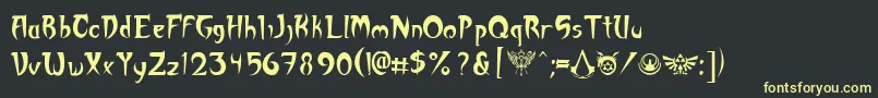 Akuma Font – Yellow Fonts on Black Background