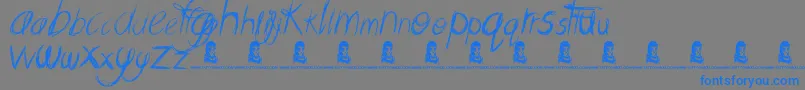 MessingAbout-Schriftart – Blaue Schriften auf grauem Hintergrund