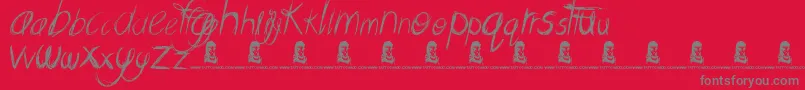MessingAbout Font – Gray Fonts on Red Background