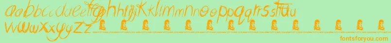 MessingAbout Font – Orange Fonts on Green Background
