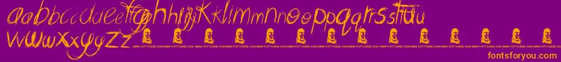 Шрифт MessingAbout – оранжевые шрифты на фиолетовом фоне