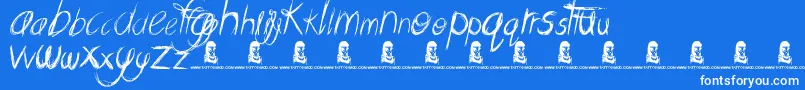 MessingAbout Font – White Fonts on Blue Background