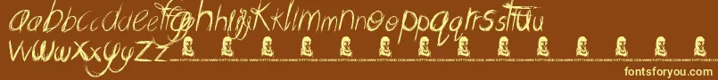 MessingAbout Font – Yellow Fonts on Brown Background