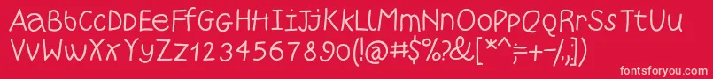 フォントWritersfont – 赤い背景にピンクのフォント