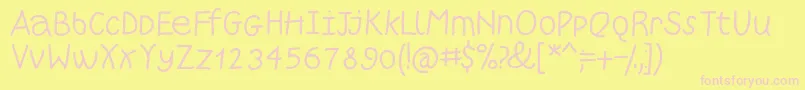 Writersfont Font – Pink Fonts on Yellow Background