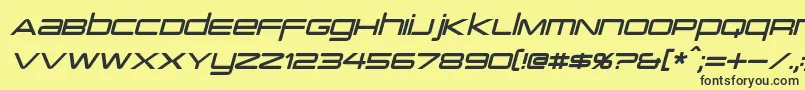 PcapTerminalItalic Font – Black Fonts on Yellow Background