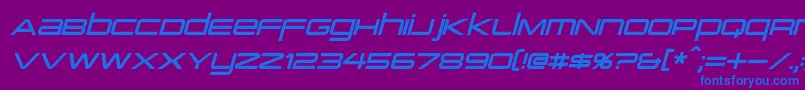 PcapTerminalItalic Font – Blue Fonts on Purple Background