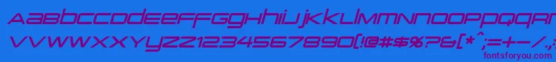 PcapTerminalItalic Font – Purple Fonts on Blue Background