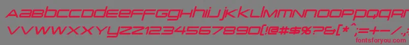 PcapTerminalItalic Font – Red Fonts on Gray Background