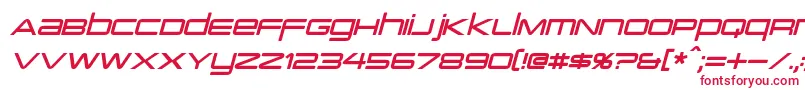 フォントPcapTerminalItalic – 赤い文字