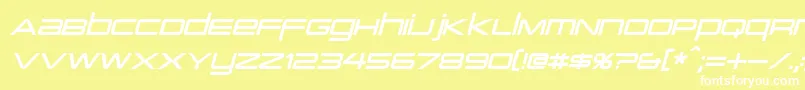フォントPcapTerminalItalic – 黄色い背景に白い文字