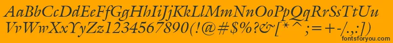 GalleryItalic Font – Black Fonts on Orange Background