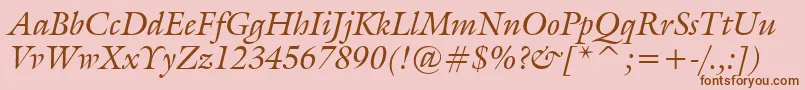 fuente GalleryItalic – Fuentes Marrones Sobre Fondo Rosa