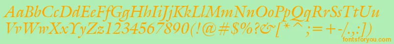 GalleryItalic Font – Orange Fonts on Green Background