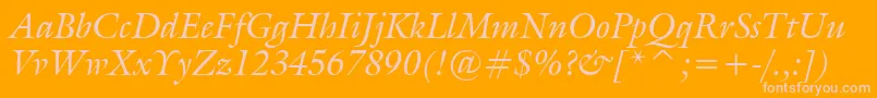 GalleryItalic Font – Pink Fonts on Orange Background