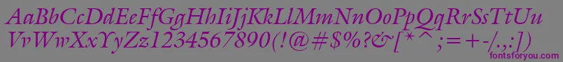 GalleryItalic Font – Purple Fonts on Gray Background