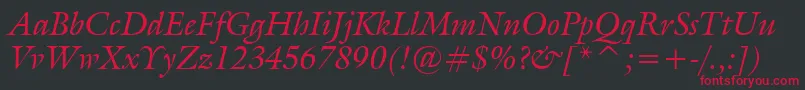 GalleryItalic Font – Red Fonts on Black Background