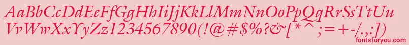 GalleryItalic Font – Red Fonts on Pink Background