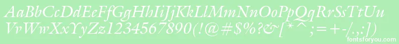 GalleryItalic Font – White Fonts on Green Background