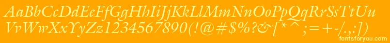 GalleryItalic Font – Yellow Fonts on Orange Background