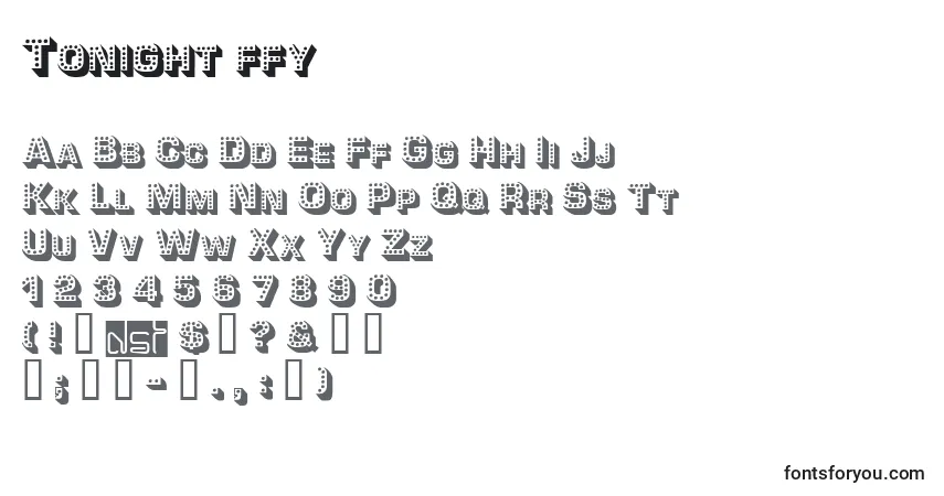 A fonte Tonight ffy – alfabeto, números, caracteres especiais