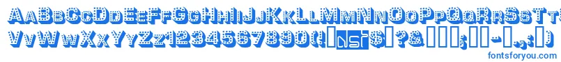 フォントTonight ffy – 白い背景に青い文字