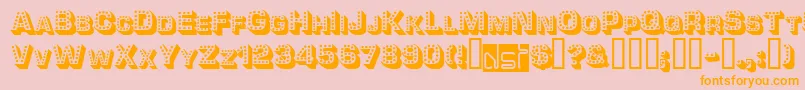 フォントTonight ffy – オレンジの文字がピンクの背景にあります。