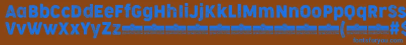 CocogooseNarrowLetterpressTrial Font – Blue Fonts on Brown Background