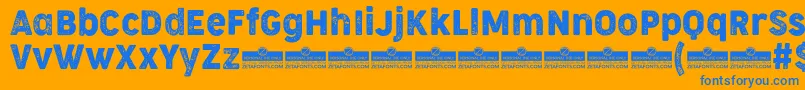 CocogooseNarrowLetterpressTrial Font – Blue Fonts on Orange Background