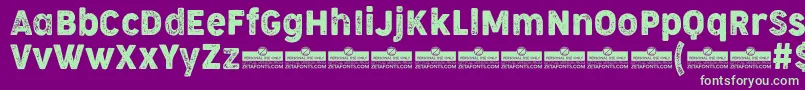 CocogooseNarrowLetterpressTrial Font – Green Fonts on Purple Background