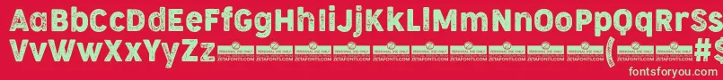 CocogooseNarrowLetterpressTrial Font – Green Fonts on Red Background