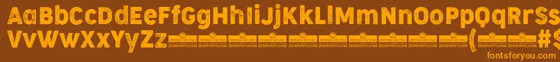 CocogooseNarrowLetterpressTrial Font – Orange Fonts on Brown Background
