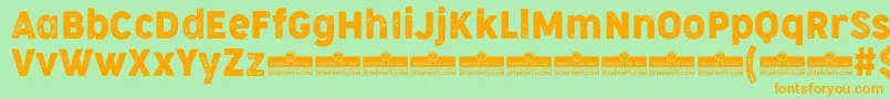 CocogooseNarrowLetterpressTrial Font – Orange Fonts on Green Background