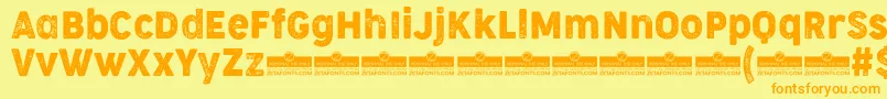 CocogooseNarrowLetterpressTrial Font – Orange Fonts on Yellow Background