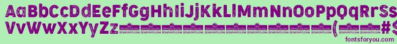 CocogooseNarrowLetterpressTrial Font – Purple Fonts on Green Background