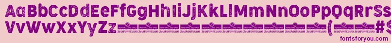 CocogooseNarrowLetterpressTrial Font – Purple Fonts on Pink Background