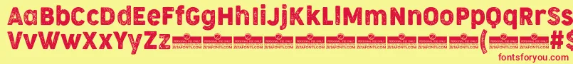 CocogooseNarrowLetterpressTrial Font – Red Fonts on Yellow Background