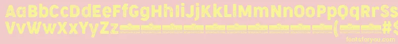 CocogooseNarrowLetterpressTrial Font – Yellow Fonts on Pink Background