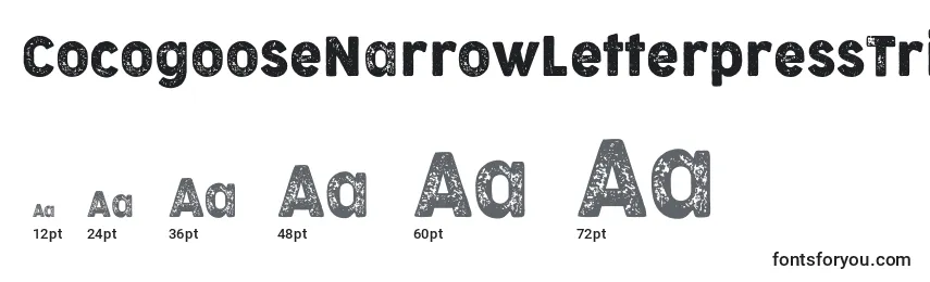 CocogooseNarrowLetterpressTrial Font Sizes