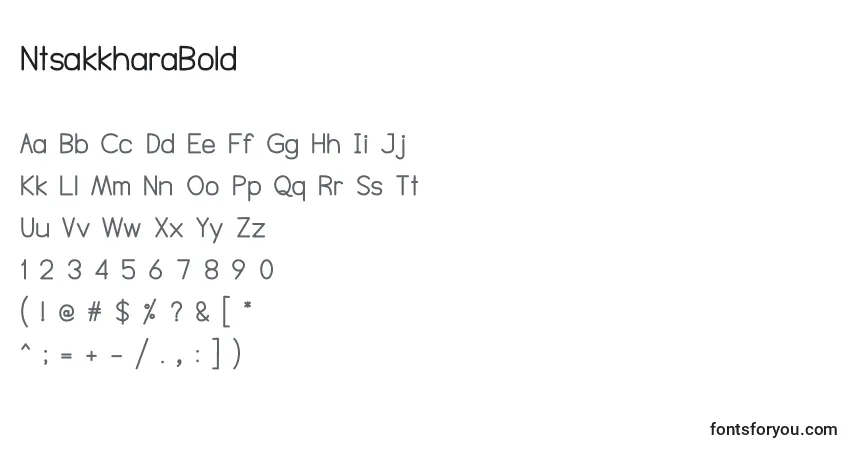 Шрифт NtsakkharaBold – алфавит, цифры, специальные символы