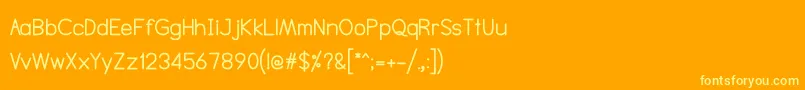 NtsakkharaBold-fontti – keltaiset fontit oranssilla taustalla