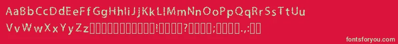 Czcionka LilmessyRegular – zielone czcionki na czerwonym tle