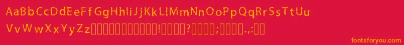 フォントLilmessyRegular – 赤い背景にオレンジの文字