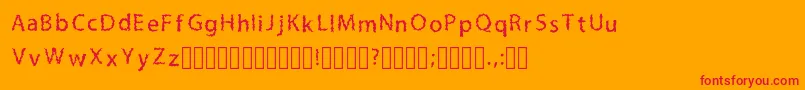 フォントLilmessyRegular – オレンジの背景に赤い文字